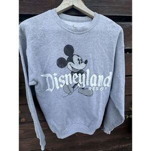 Disneyland Resort Adult Gray Mickey Mouse Crewneck Sweatshirt Size Small